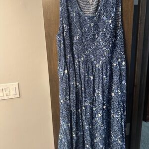 Croft & Barrow Navy Patterned Dress